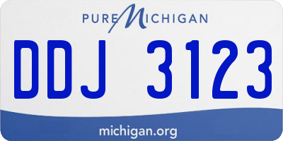 MI license plate DDJ3123