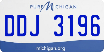 MI license plate DDJ3196