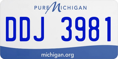 MI license plate DDJ3981