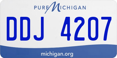 MI license plate DDJ4207