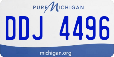 MI license plate DDJ4496