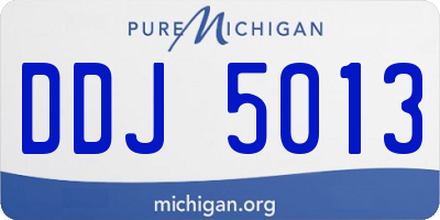 MI license plate DDJ5013