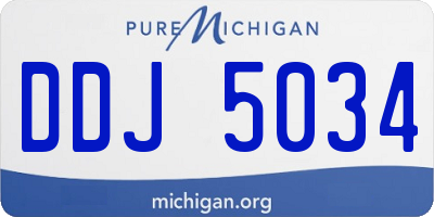 MI license plate DDJ5034