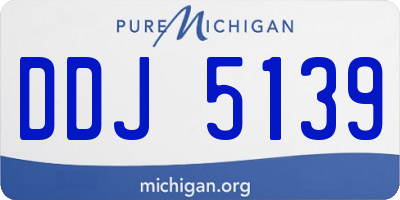 MI license plate DDJ5139