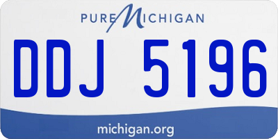 MI license plate DDJ5196