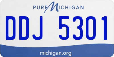 MI license plate DDJ5301