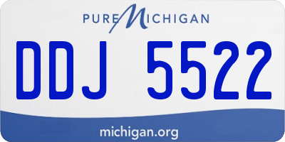 MI license plate DDJ5522