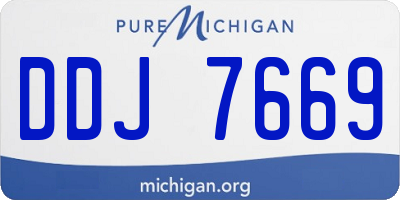 MI license plate DDJ7669