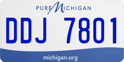 MI license plate DDJ7801
