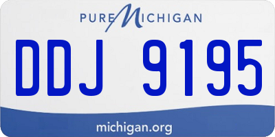 MI license plate DDJ9195