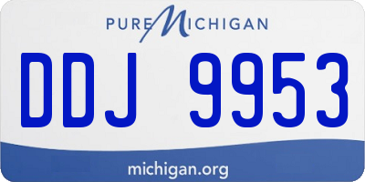 MI license plate DDJ9953