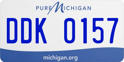 MI license plate DDK0157