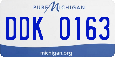 MI license plate DDK0163
