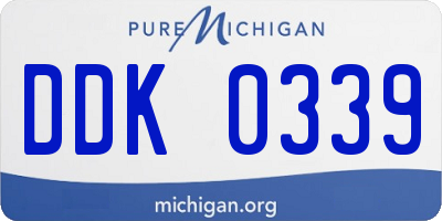 MI license plate DDK0339