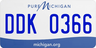 MI license plate DDK0366