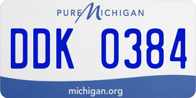 MI license plate DDK0384