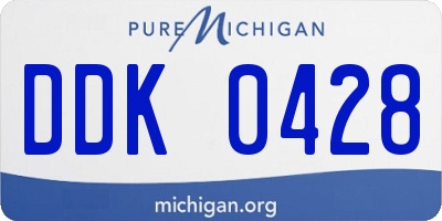 MI license plate DDK0428