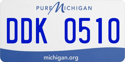 MI license plate DDK0510