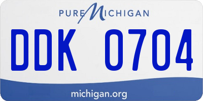 MI license plate DDK0704