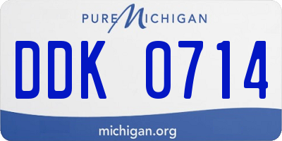 MI license plate DDK0714