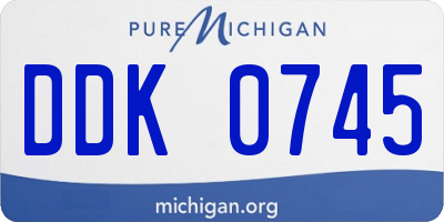 MI license plate DDK0745