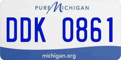 MI license plate DDK0861