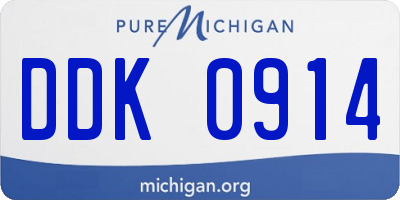 MI license plate DDK0914