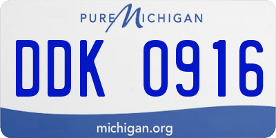 MI license plate DDK0916