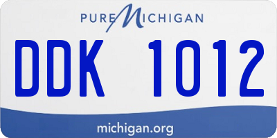 MI license plate DDK1012