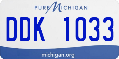 MI license plate DDK1033
