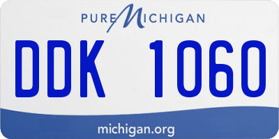 MI license plate DDK1060