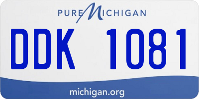 MI license plate DDK1081