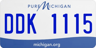 MI license plate DDK1115
