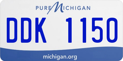 MI license plate DDK1150