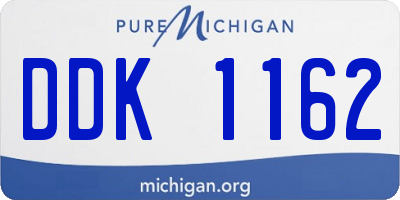 MI license plate DDK1162
