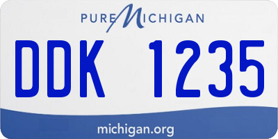 MI license plate DDK1235