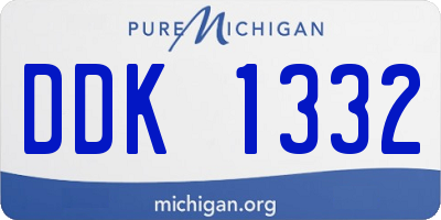 MI license plate DDK1332