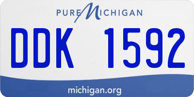MI license plate DDK1592