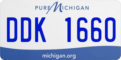 MI license plate DDK1660