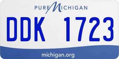MI license plate DDK1723