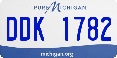 MI license plate DDK1782