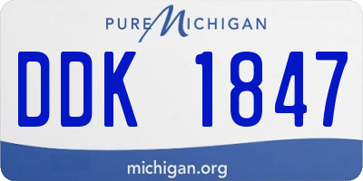 MI license plate DDK1847