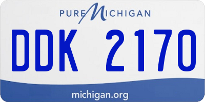 MI license plate DDK2170