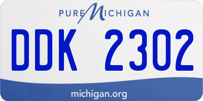 MI license plate DDK2302