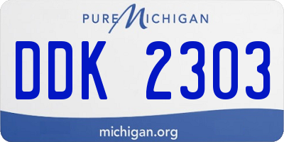 MI license plate DDK2303