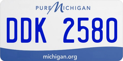 MI license plate DDK2580