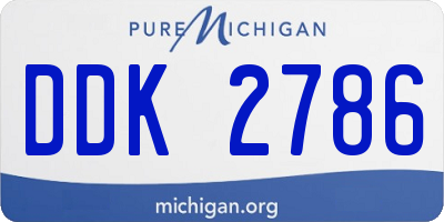 MI license plate DDK2786