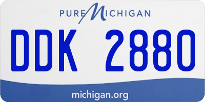 MI license plate DDK2880