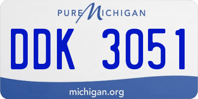 MI license plate DDK3051