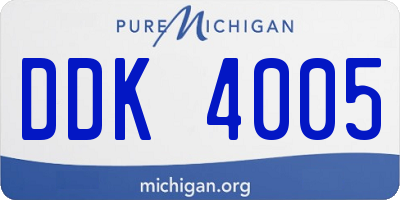 MI license plate DDK4005